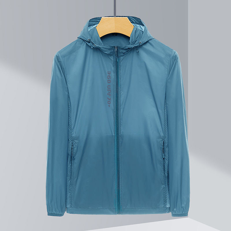 High-end sun-protective clothing for men, short summer outdoor fishing, UV protection, thin breathable ice silk hooded sun-protective clothing details Picture