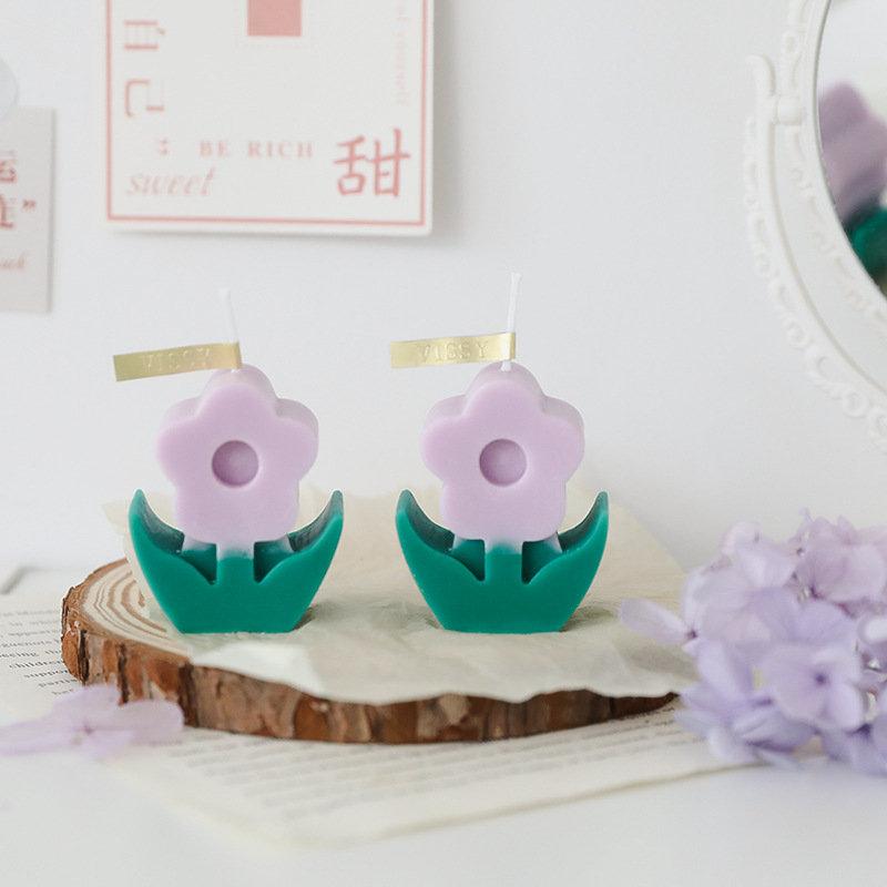 Flower scented candles Creative home decoration flower candles Scented candles electronic candles candles details Picture