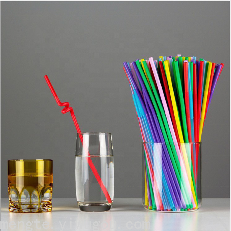 6Mm * 26Cm Mixed Color 50 Artistically Shaped Children's Hand-Made Foldable Plastic Environmentally Friendly Degradable Straws