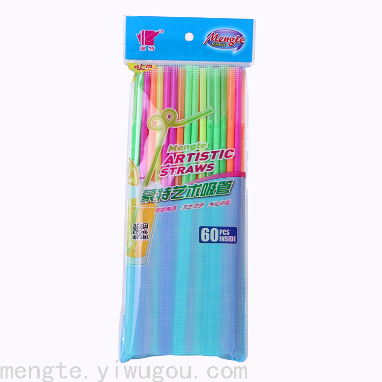 6Mm Straws 26Cm Mixed Color Straws 60Pcs Art Straws Yiwu Hot Selling Environmental Magic Shape Straws