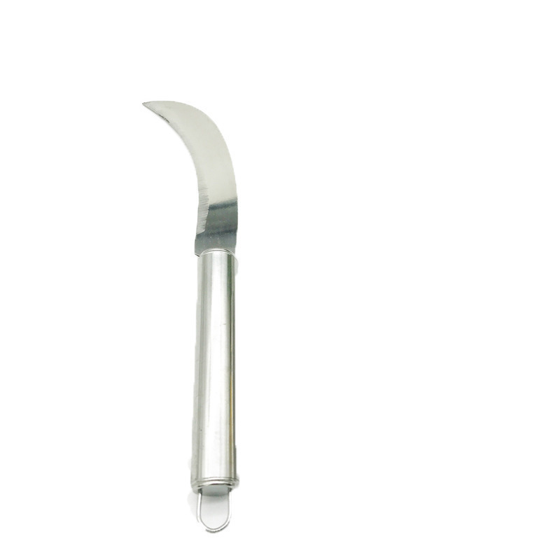 Round-handled steel curved knife, stainless steel fruit pineapple knife, household kitchen fruit and vegetable peeler, pineapple knife wholesale Item Picture