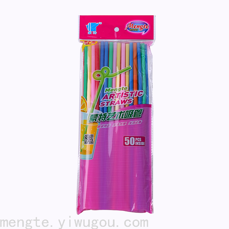 6Mm Straw 26Cm Mixed Color 50Pcs Art Straw Magic Shape Color Party Bar Handmade Straw