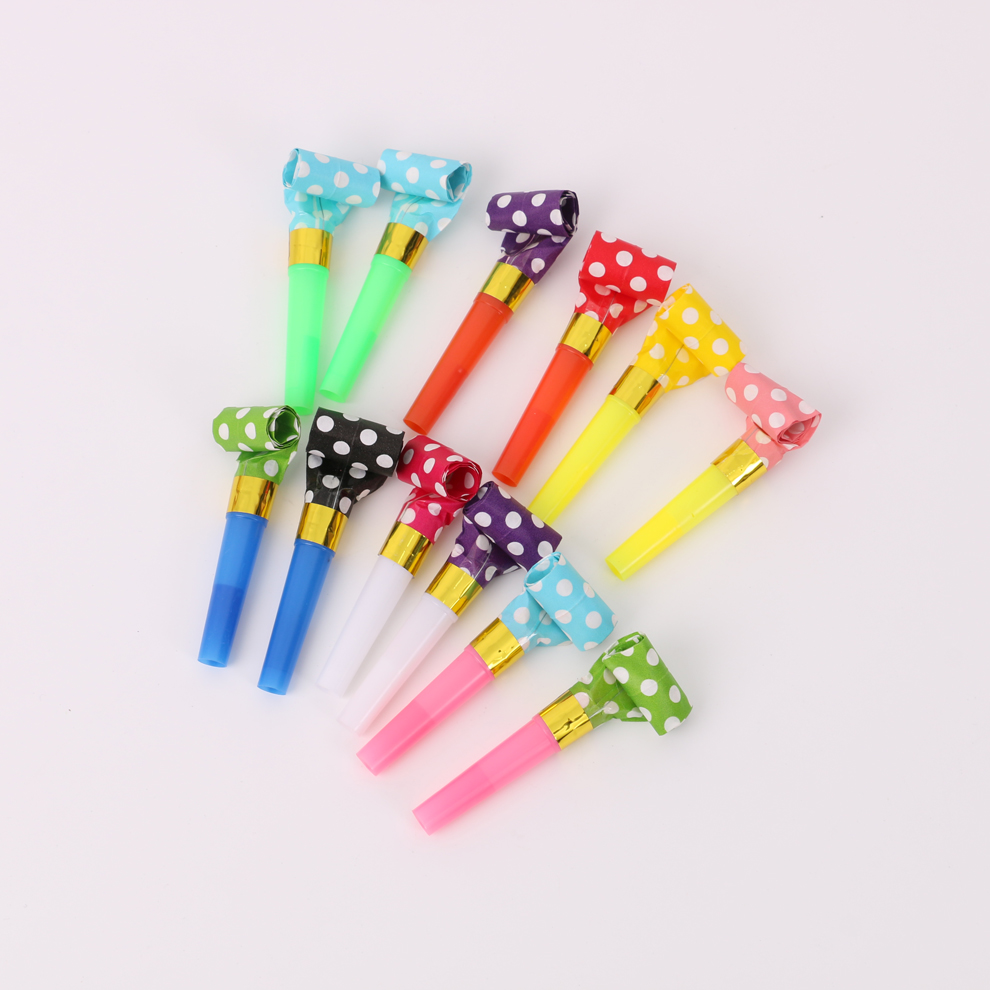 Colorful polka dot pattern blowing dragon cheerleading team birthday party and party fun props, multi-purpose blowing trumpet details Picture