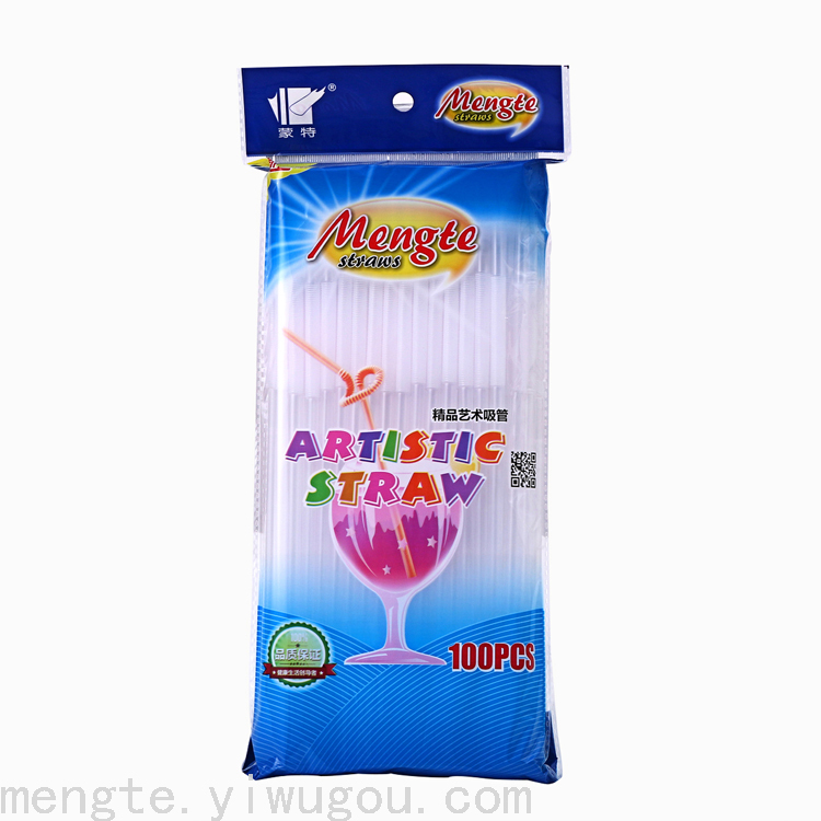 6Mm * 26Cm Mixed Color 100 Black Art Shape Foldable Children's Handmade Magic Birthday Party Straws details Picture