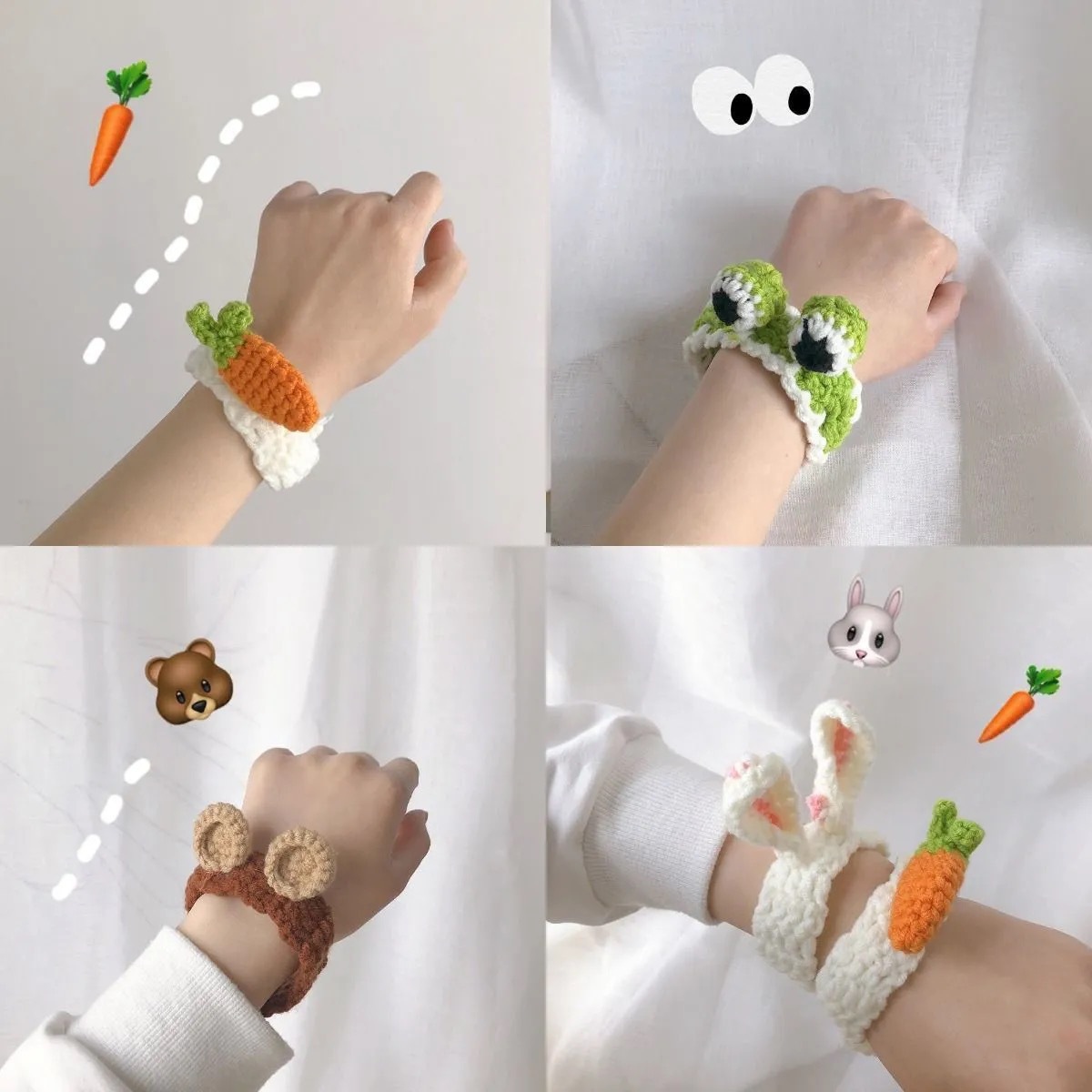 New best-selling cartoon bear bracelet, hand-woven cute rabbit ear bracelet, couple creative gift full figure