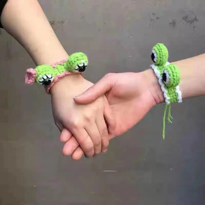New best-selling cartoon bear bracelet, hand-woven cute rabbit ear bracelet, couple creative gift Specification drawing