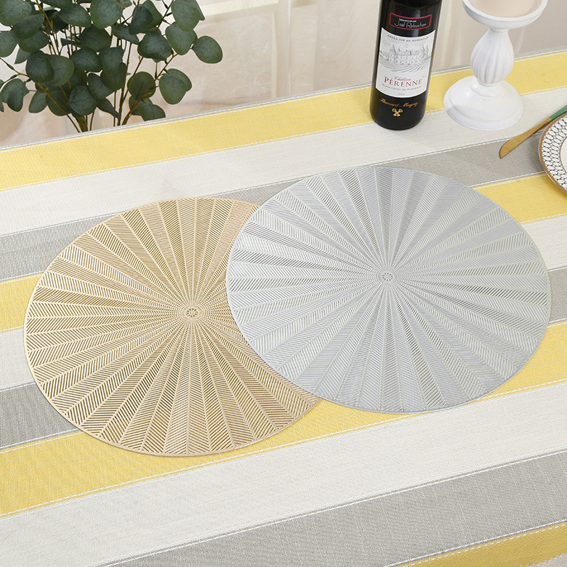 New round table mat, creative Japanese-style heat-insulating table mat, coffee coaster, PVC Western table mat, decorative table mat details Picture