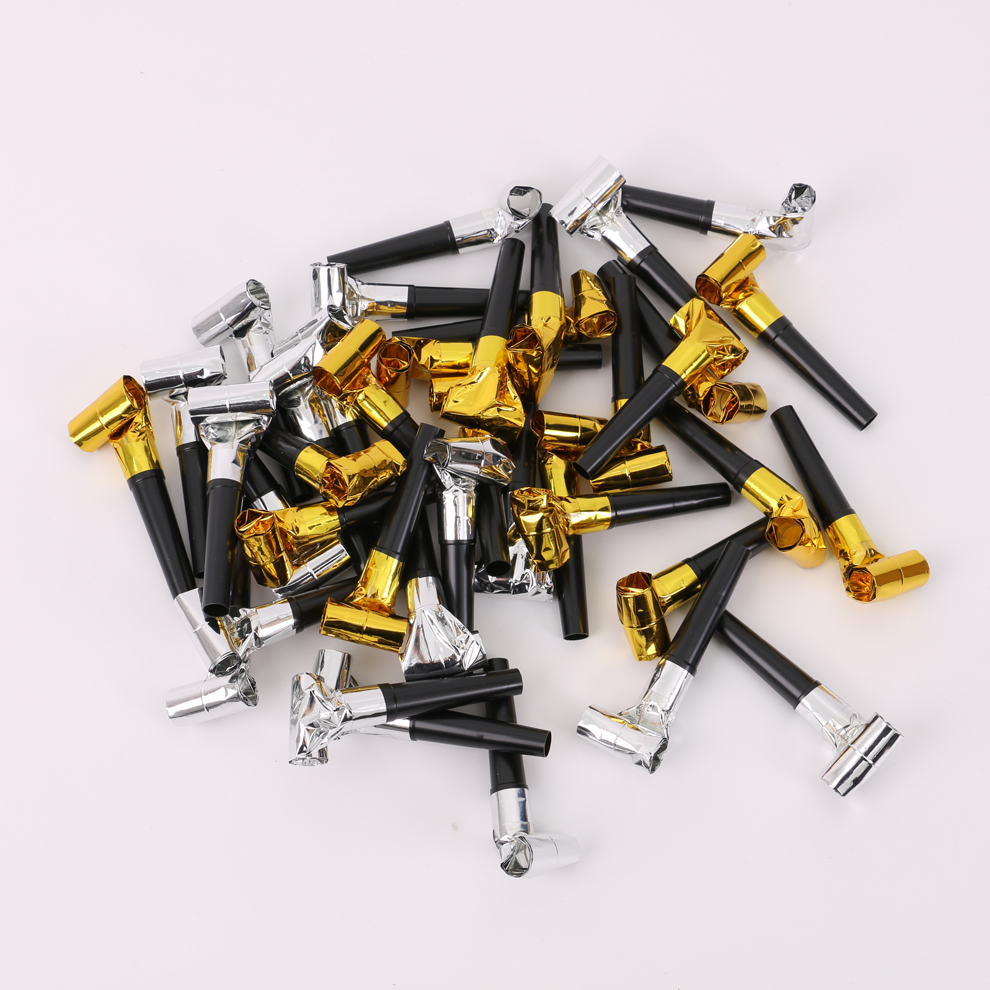 Clarinet with gold and silver blowpipe blowing Dragon creative whistles Children's toys cheering props party celebration supplies thumbnail