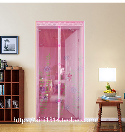 Factory direct sales of high-grade magnetic soft screen door curtain anti mosquito screen door screen printing magnetic soft screen door wholesale