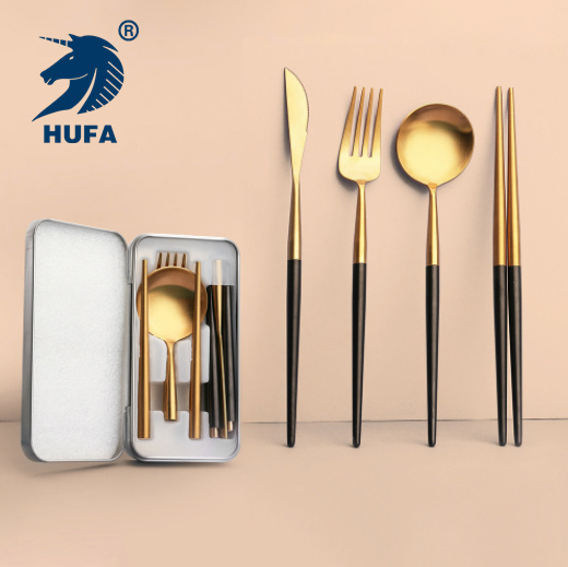 Portuguese knife, fork, spoon, chopsticks, stainless steel Western steak knife and fork detachable portable gift tableware set