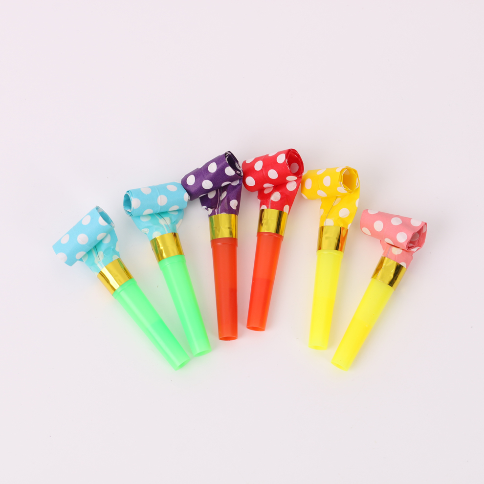 Colorful polka dot pattern blowing dragon cheerleading team birthday party and party fun props, multi-purpose blowing trumpet Specification image