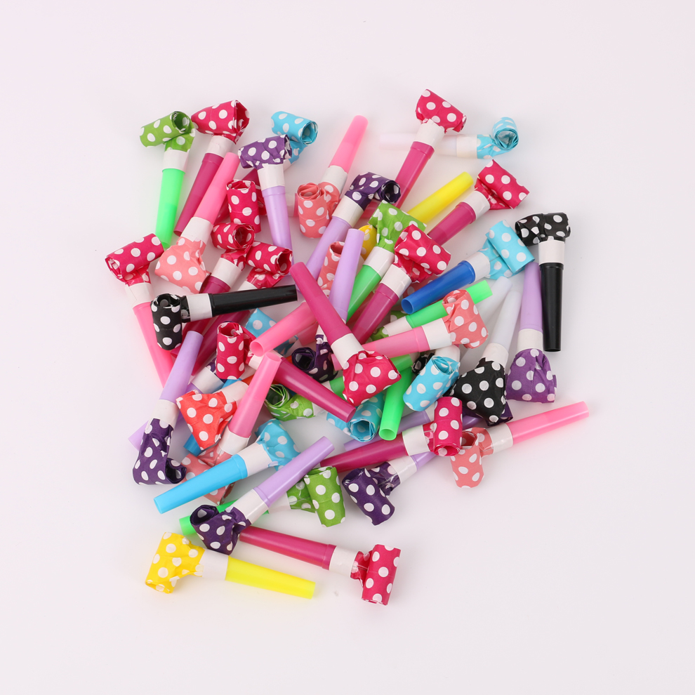 Colorful polka dot pattern blowing dragon cheerleading team birthday party and party fun props, multi-purpose blowing trumpet Item Picture