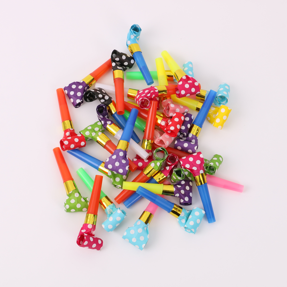 Colorful polka dot pattern blowing dragon cheerleading team birthday party and party fun props, multi-purpose blowing trumpet