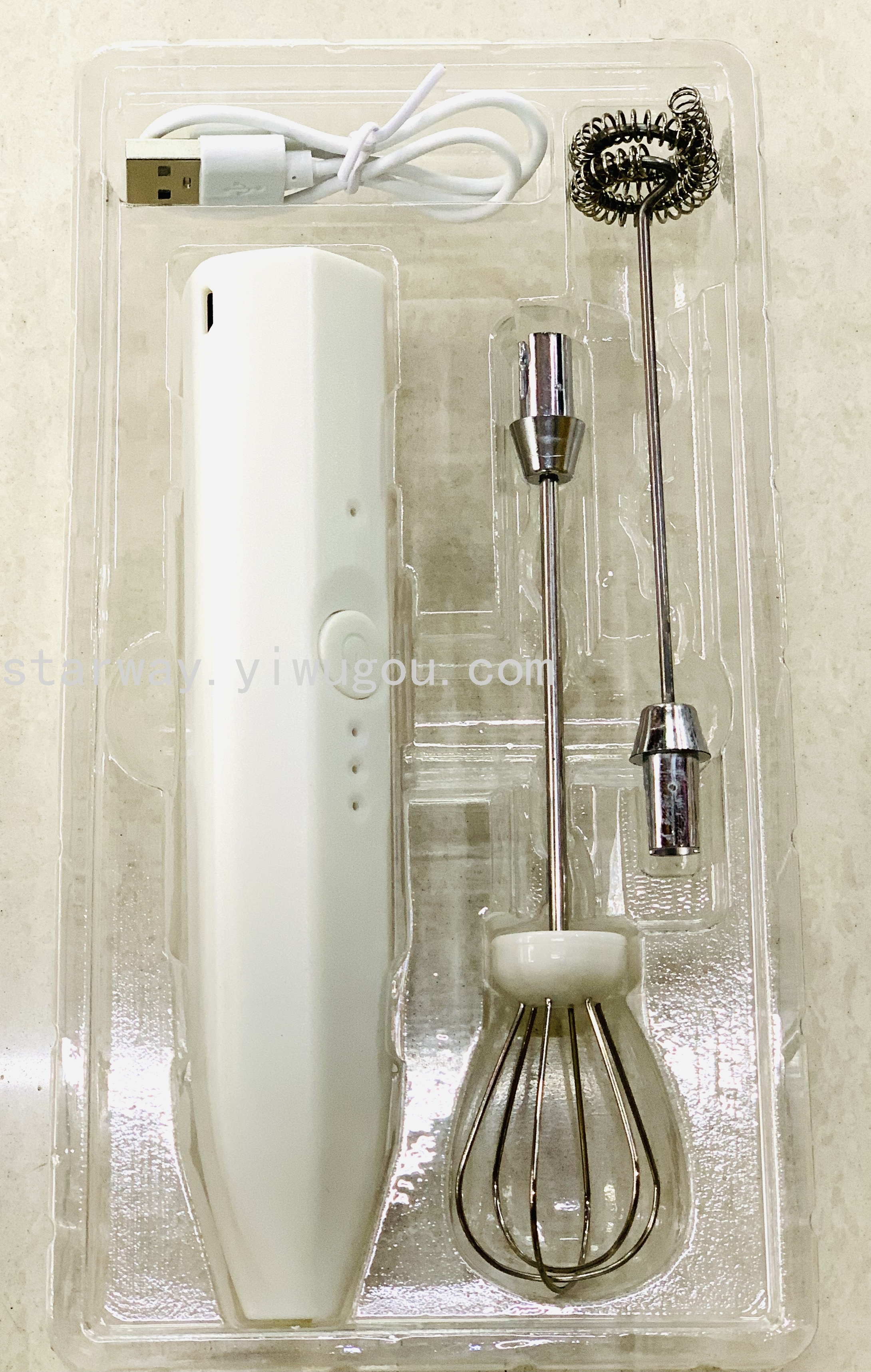 USB electric whisk Creamer Stainless steel whisk Household fancy coffee milk mixer