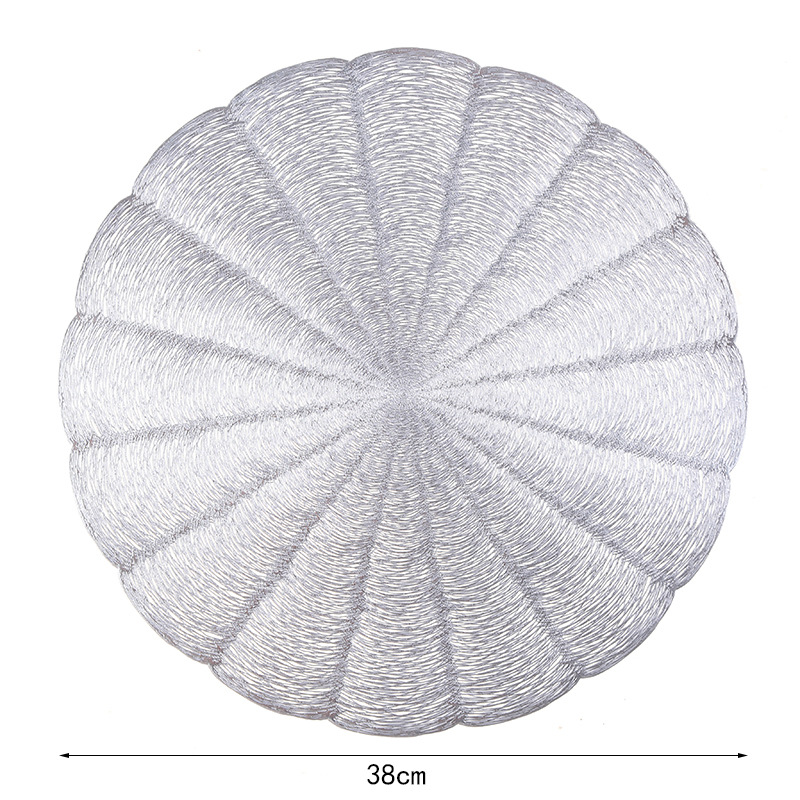 Nordic pvc circular radial C placemats, perforated heat insulation pads, new household table MATS, creative Western placemats wholesale Item Picture
