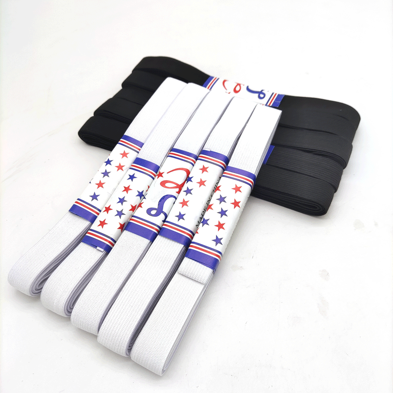 Wholesale of new household elastic bands in black and white with textile accessories and widened flat elastic bands details Picture