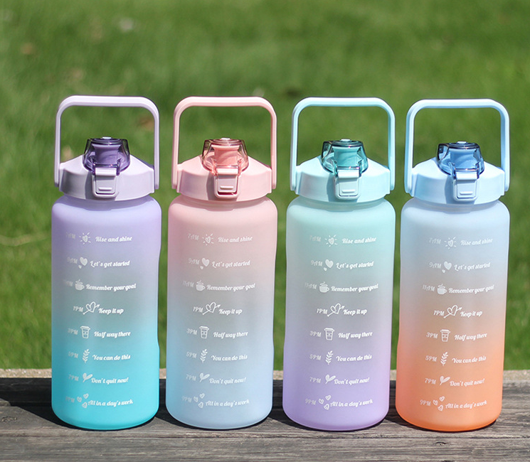 M5 Korean version, cute gradient color, large capacity matte straw, plastic cup, student girl heart, portable for sports