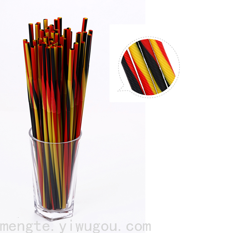 6Mm * 26Cm Mixed Color 50 Artistically Shaped Children's Hand-Made Foldable Plastic Environmentally Friendly Degradable Straws Application Scenario