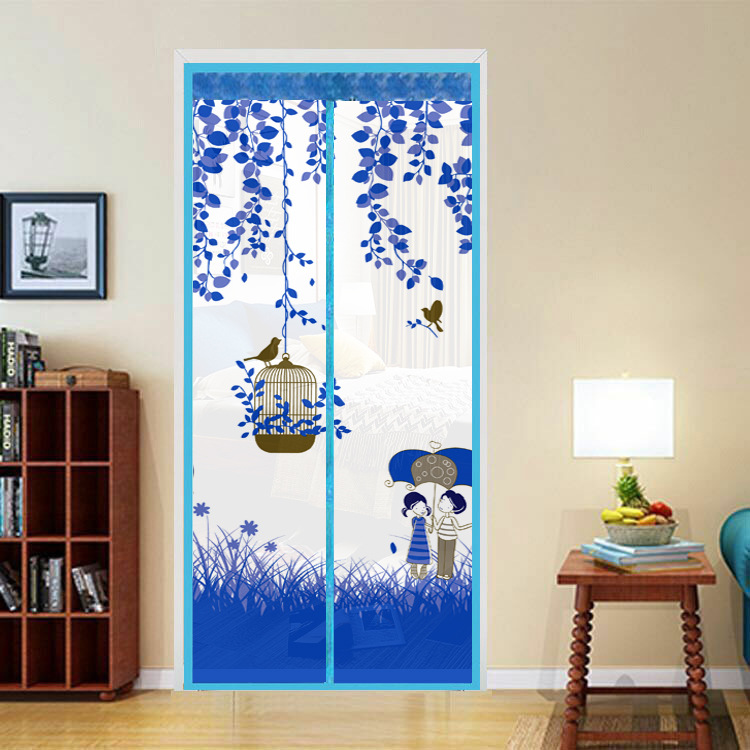 Umbrella bird cage mosquito proof door curtain magnetic flexible screen door penetration-free magnetic strip Summer mosquito proof door curtain encryption screen window screen