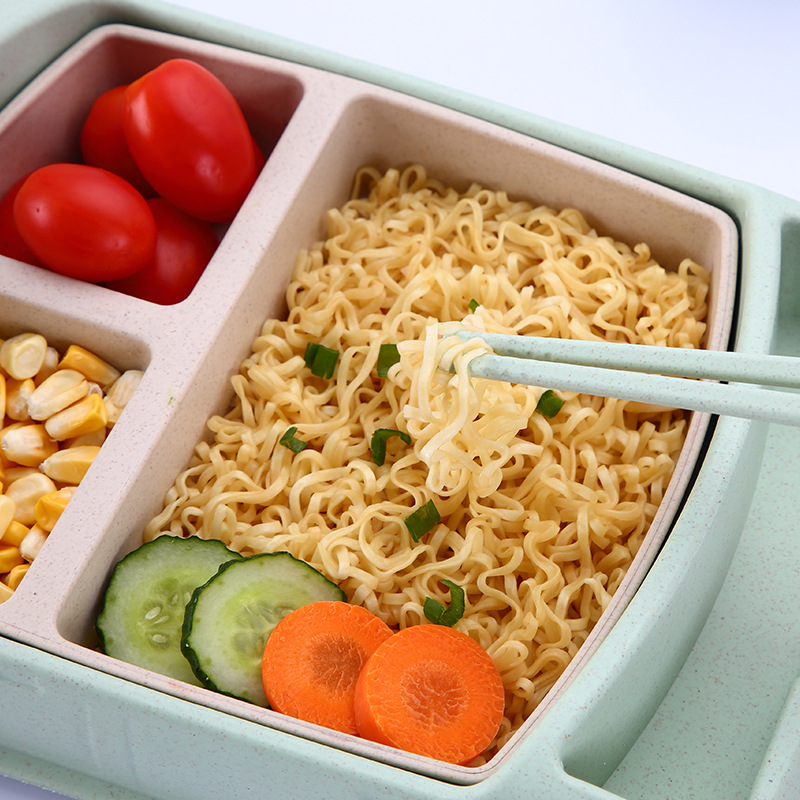 Wheat Cartoon Car Children's Tableware Five-piece Set: Creative cartoon separated plates, chopsticks, forks, spoons and cups for toddlers and students Application Scenario