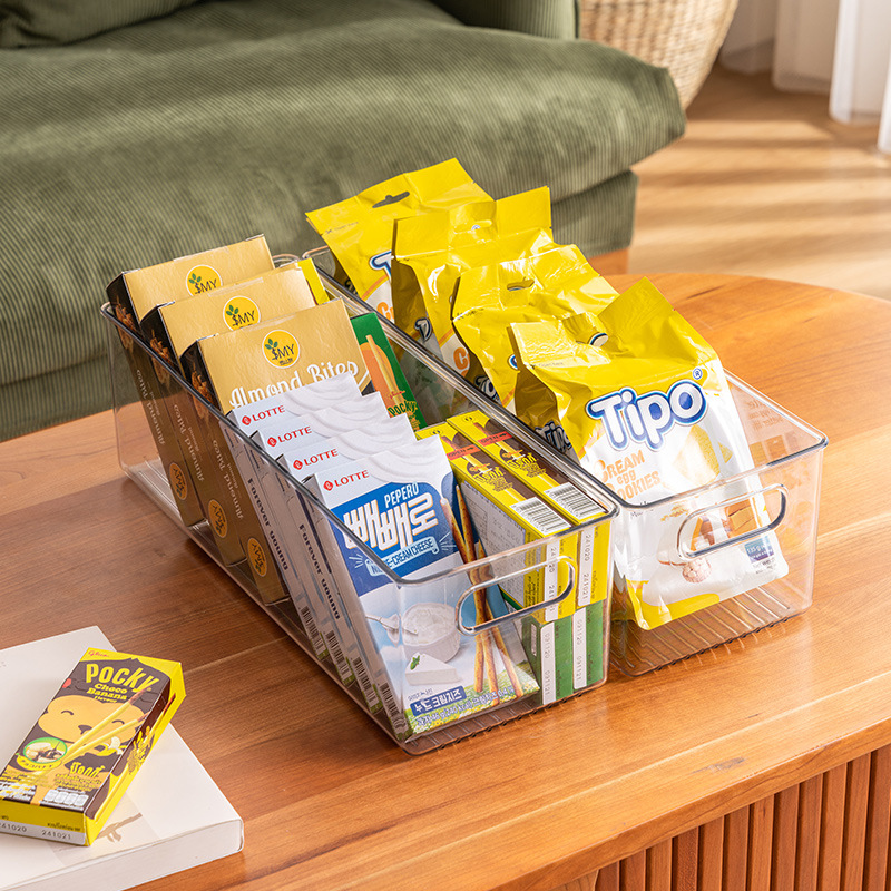 X102-A9 Kitchen clutter storage box, cabinet storage box, transparent basket storage box, Small plastic snack drawer box Specification image