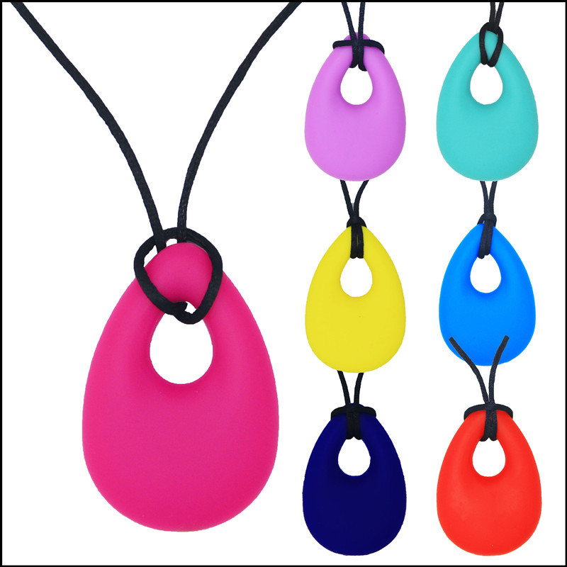 Silicone necklace, Bite Teeth gel Angel Tear pendant, mom wears baby teething, Bite Teeth baby products PE bag
