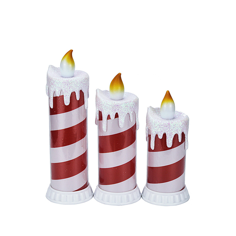 Red LED electronic striped simulation teardrop candle Christmas candle details Picture