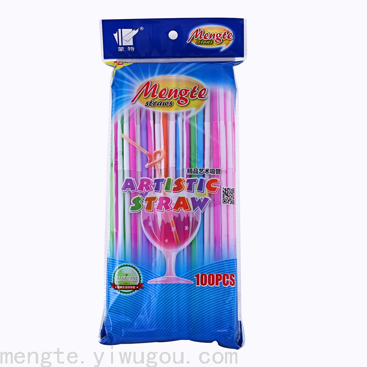 Yiwu Mont Color Transparent Two-Color Monochrome Pp Material Plastic Environmental Protection Art Magic Party Straw Item Picture