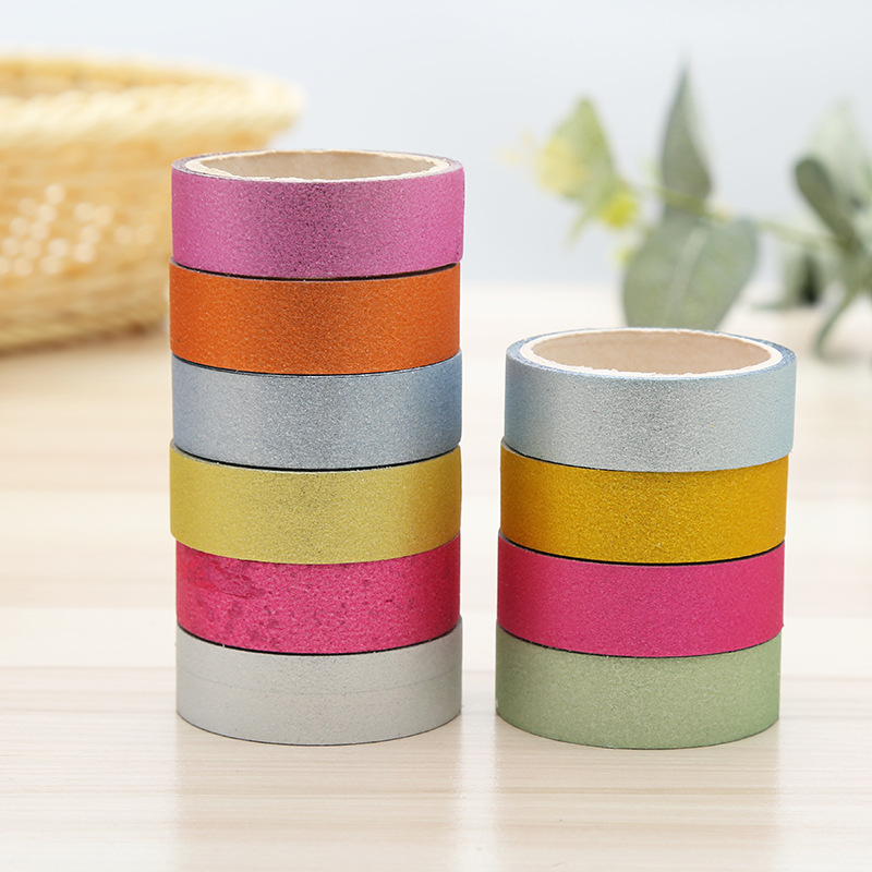 Factory direct supply of gold powder and gold onion tape, colorful glitter office diy handmade tape, decorative stickers wholesale details Picture