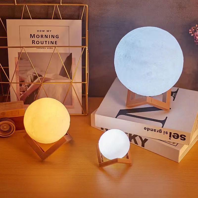 Bedside lamp in the bedroom, starry sky, moon, touch and pat night light details Picture