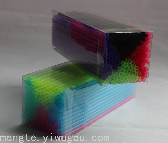 5Mm*21Cm Fluorescent Pvc Pipette 150Pcs Boxed High-End Bending Juice Drinking Plastic Pipette Pet Boxed Specification drawing