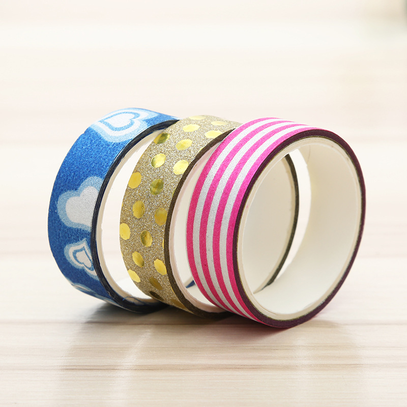 Factory direct supply of gold powder and gold onion tape, colorful glitter office diy handmade tape, decorative stickers wholesale Specification image