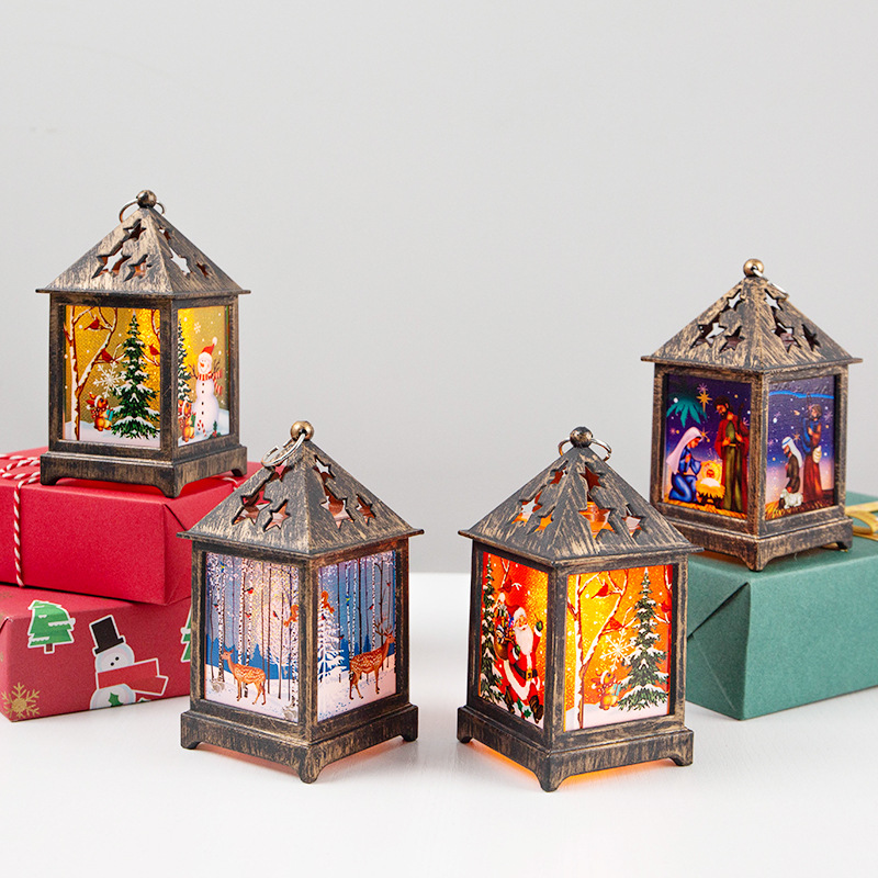 New Christmas creative old man snowman night light and retro wind lamp