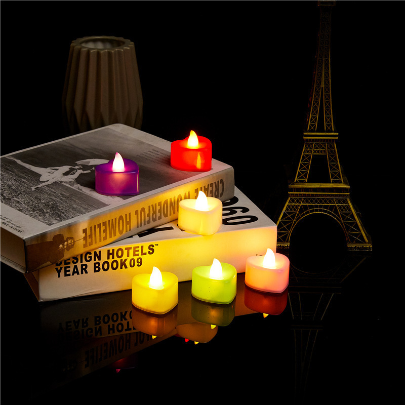 LDE Heart-shaped Electronic Candle Simulation Candle Proposal Valentine's Day Small Tea Wax