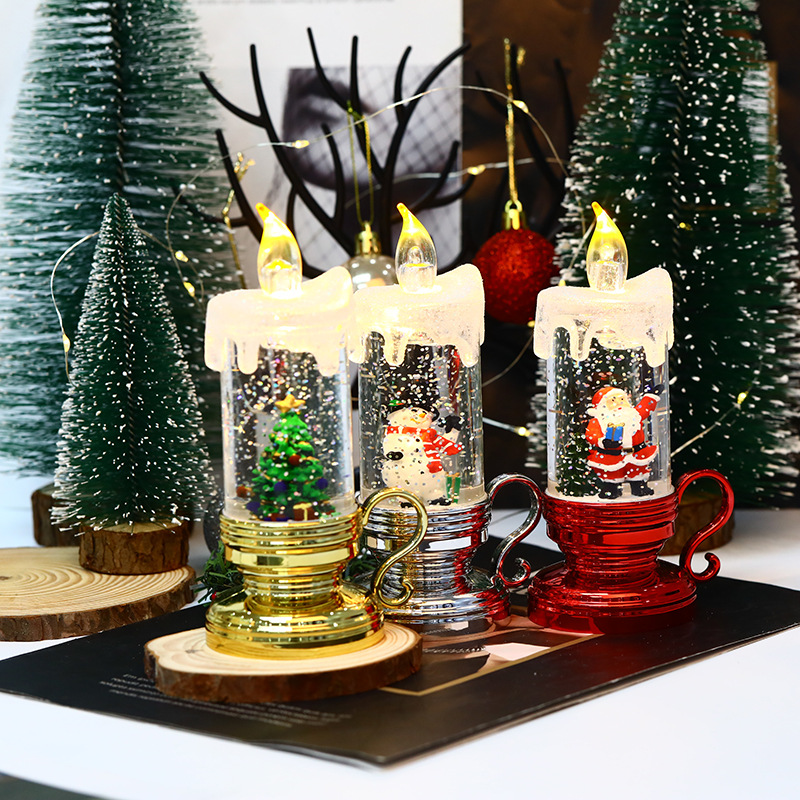 New Christmas wind light LED electronic candle Santa Claus Night Light Saint details Picture