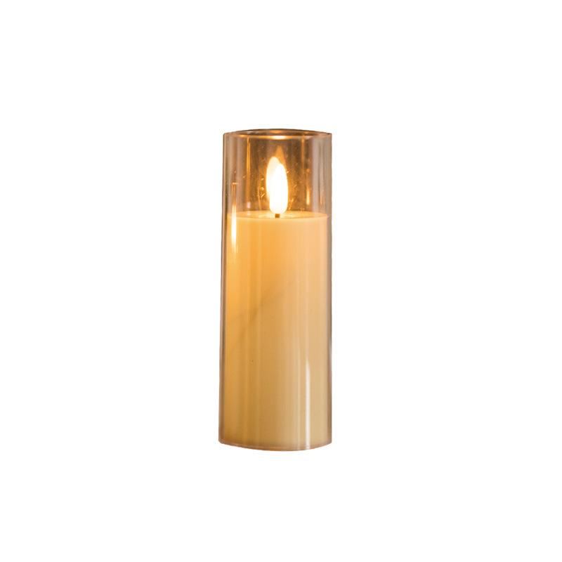 Transparent cover LED flat mouth electronic candle lamp romantic atmosphere lamp Item Picture
