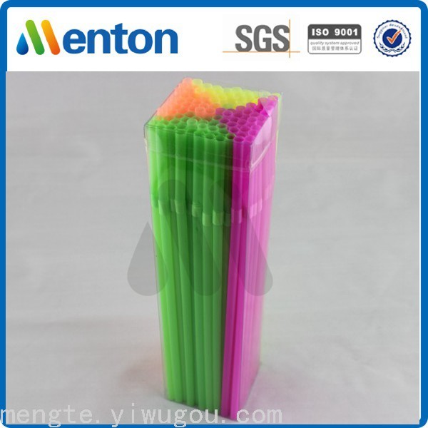 5Mm*21Cm Fluorescent Pvc Straw Modeling Box With 200 Bending Cartoon Straws Disposable Cold Drink Color Tube Application Scenario