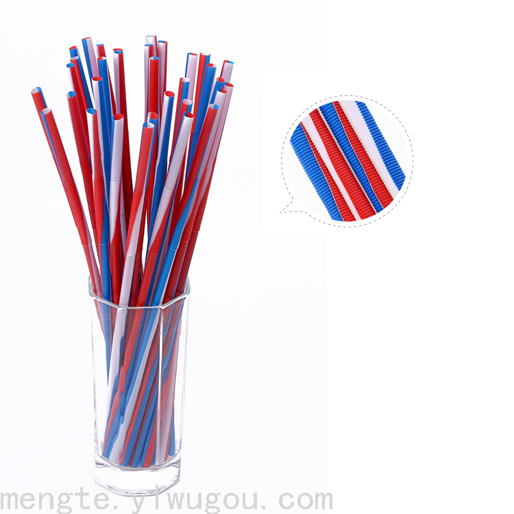 Yiwu Mont Color Transparent Two-Color Monochrome Pp Material Plastic Environmental Protection Art Magic Party Straw Specification drawing