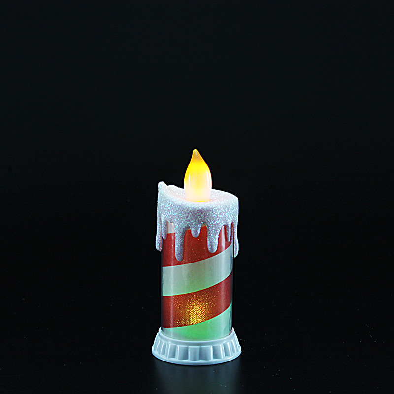 Red LED electronic striped simulation teardrop candle Christmas candle Specification image