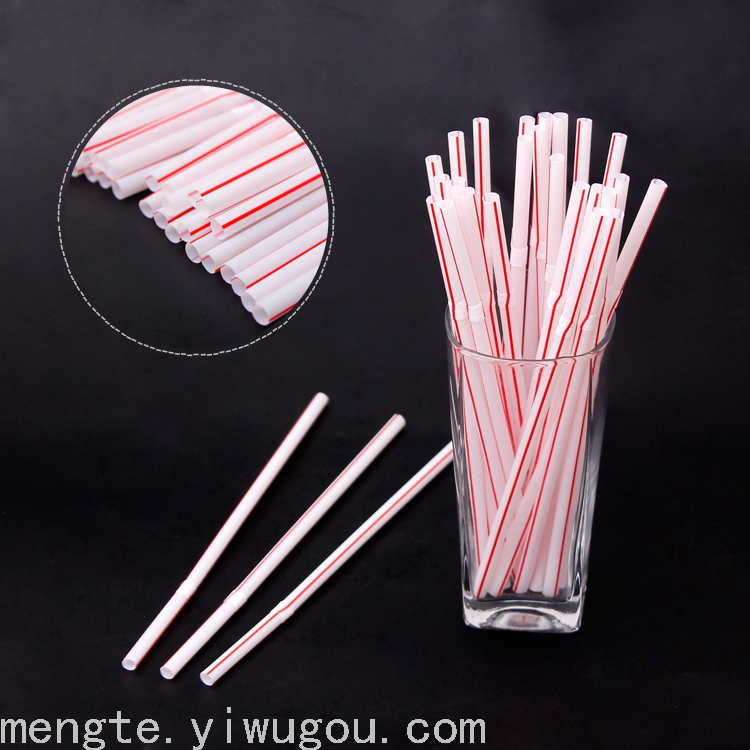 5Mm*21Cm Fluorescent 100Pcs Bendable Plastic Environmentally Friendly Ordinary Beverage Soy Milk Milk Cola Juice Straw Item Picture