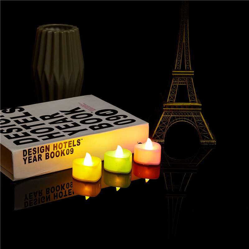 LDE Heart-shaped Electronic Candle Simulation Candle Proposal Valentine's Day Small Tea Wax details Picture