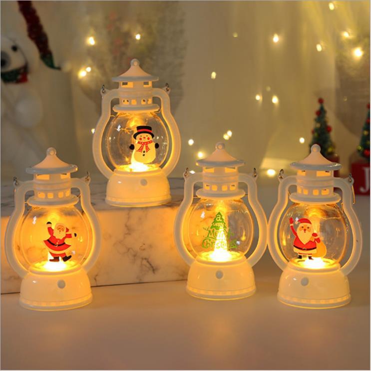 Christmas decorative wind lamps, portable led small oil lamps, snowman portable small horse lanterns details Picture