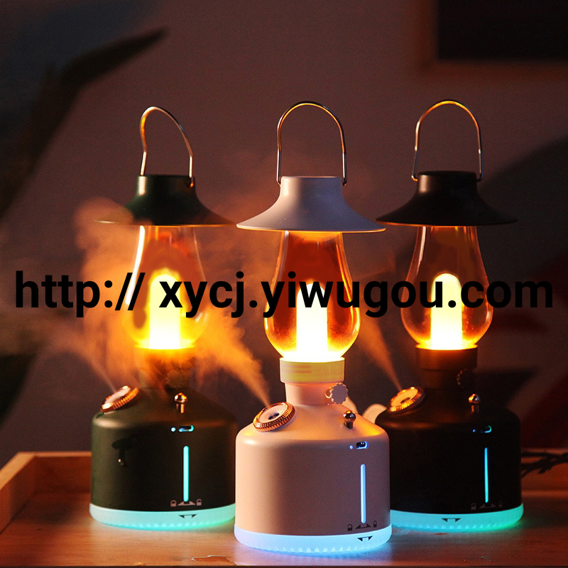复古露营手提加湿器便携时光七彩两用悬挂柔光夜灯喷雾器