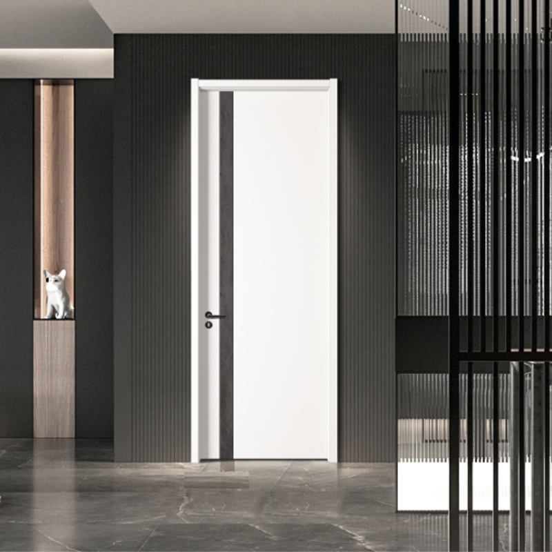 Minimalist ecological door, interior door, bedroom door, solid wood composite door, solid wood door, silent lacquered door, suite door, room door Application Scenario
