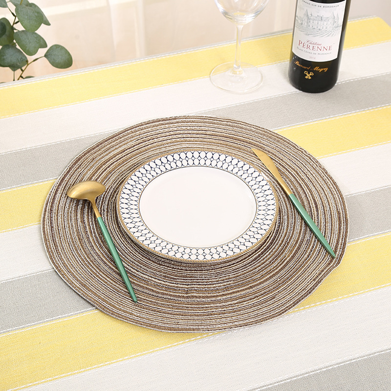 Modern and simple cotton yarn woven round characteristic Western placemats, heat insulation pads, household anti-slip and heat-resistant coasters wholesale details Picture