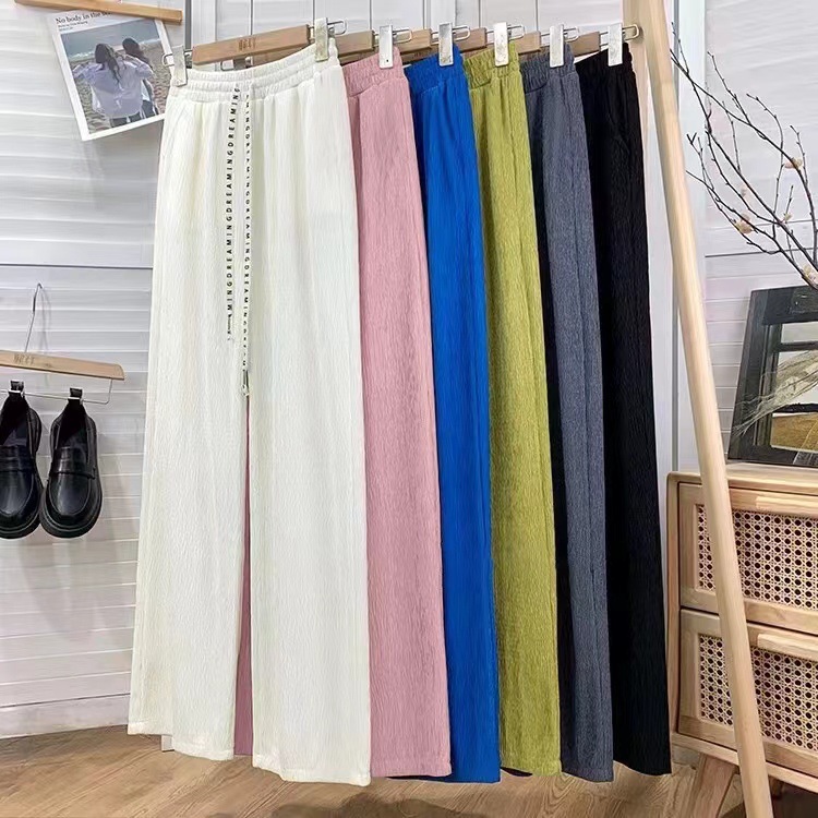 Qianqianye wide-leg pants for women's new spring and summer, large-sized high-waisted straight-leg floor-length pants, fashionable and casual women's pants