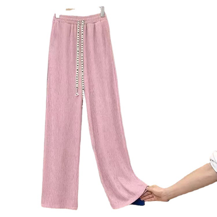 Qianqianye wide-leg pants for women's new spring and summer, large-sized high-waisted straight-leg floor-length pants, fashionable and casual women's pants Item Picture