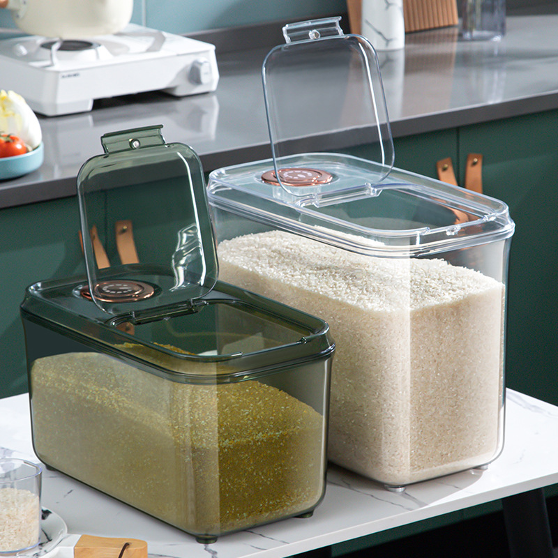 X127-8290 transparent magnetic storage rice bucket, household kitchen sealed storage large-capacity box, rice jar, insect-proof and moisture-proof Specification image