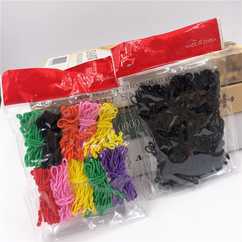Woolen rubber bands for children, fine rubber bands, candy-colored hair ties for kids and babies, 2-yuan store