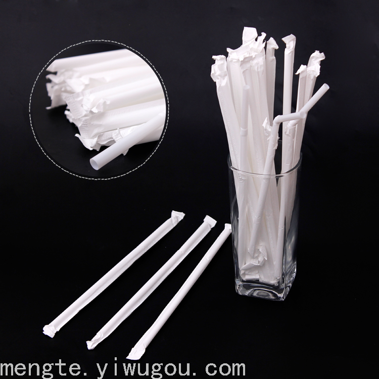 Paper Wrapped Straws White Bent Disposable Pp Plastic Straws Factory 6Mm*19.7Cm100pcs Single Paper Packaging Application Scenario